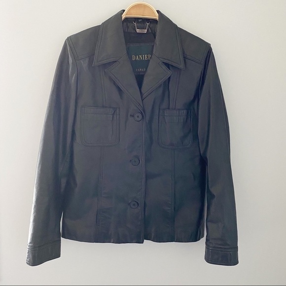 Danier Leather Black Button closure Women's Jacket - Picture 1 of 14